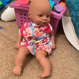 baby doll soft play dress light skin brown eyes perfect sweet new Easter basket